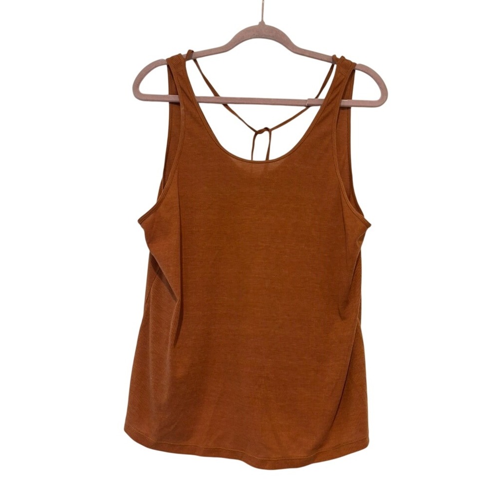 Prana sz L burnt orange scoop neck cotton tank top II